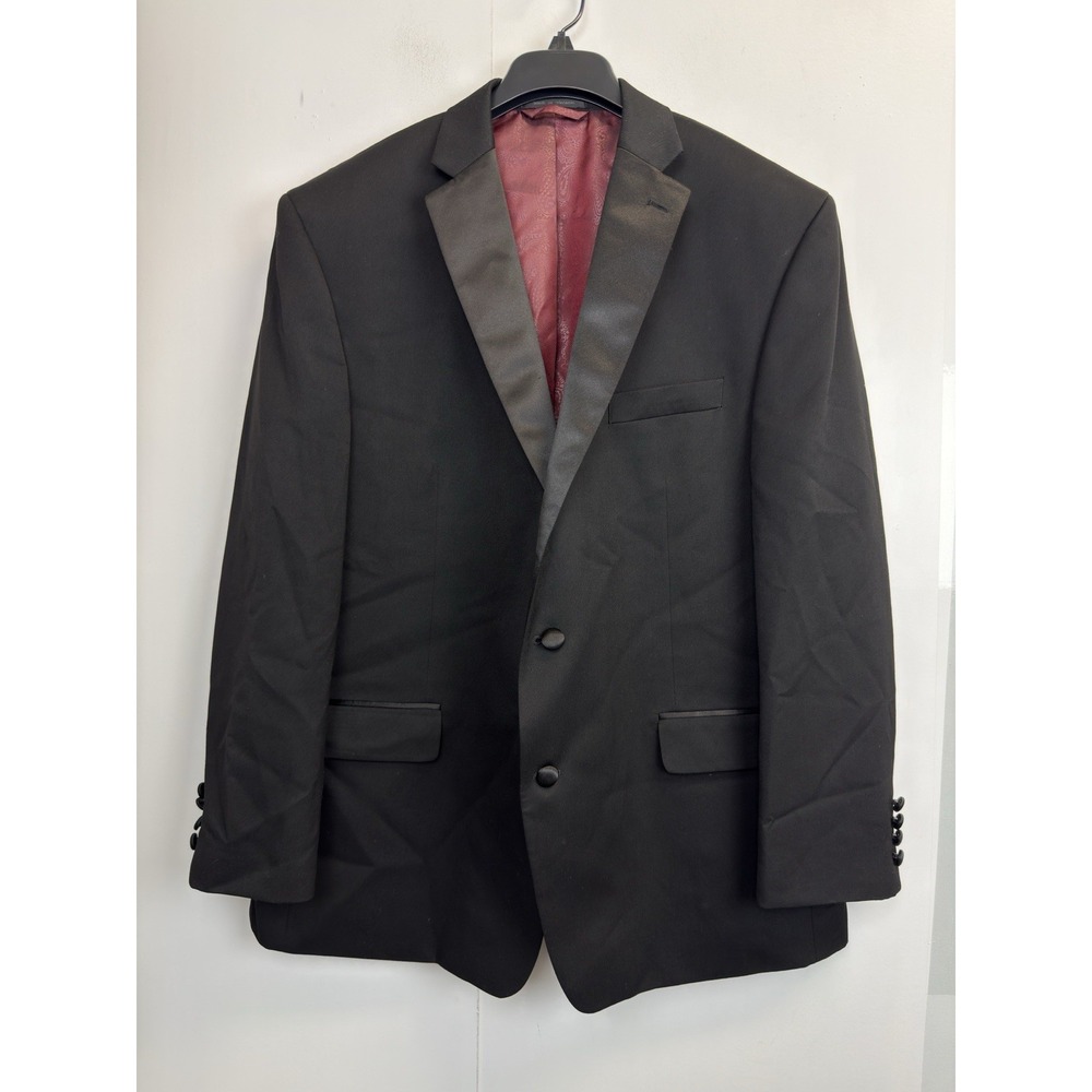 Madison Mens 46R‎ Classic fit Tuxedo Jacket Blazer Black Solid